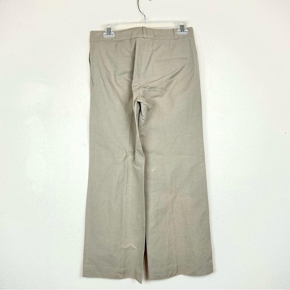 Chloe Beige Wide-Leg Linen Trouser Pants View 4
